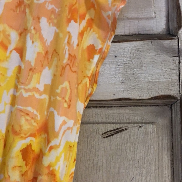 TART elastic waist V neck sunshine color mini dress Size M sleeveless - Picture 7 of 11